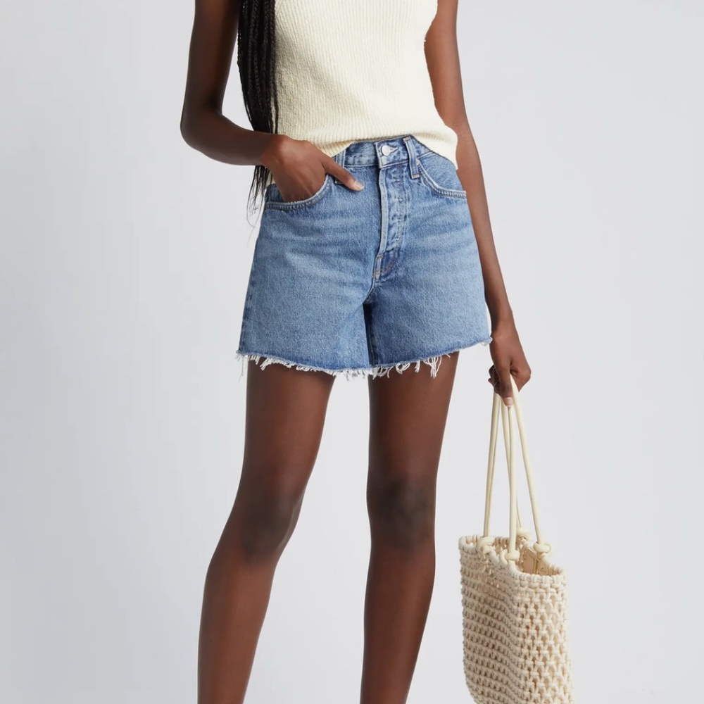 Agolde Parker Long Denim Shorts